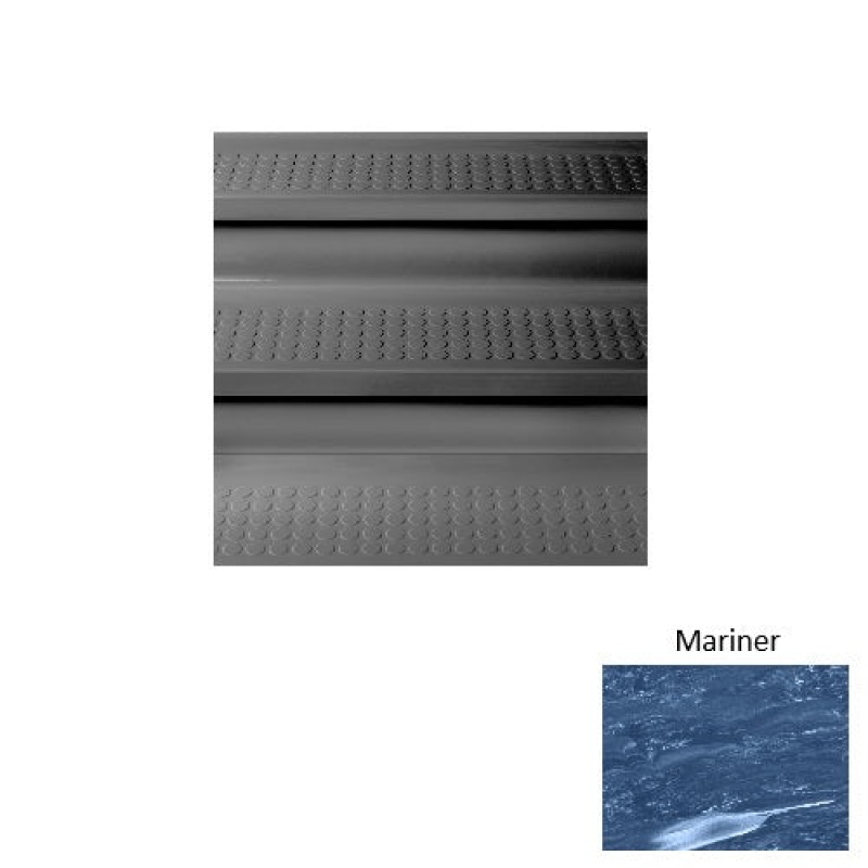 Marbleized 96 Mariner Vantage Raised Circular Rubber (Sq) Stair Tread With Riser - Textured