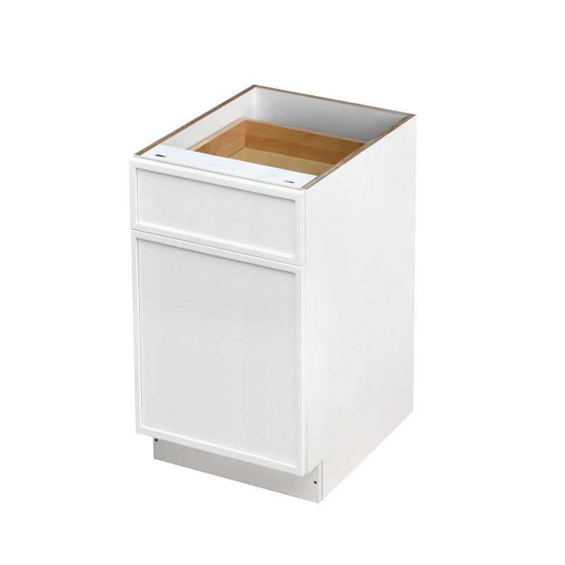 Shady White Slim Shaker Wood Kitchen Base Cabinet