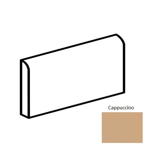 Bright & Matte Profiles Cappuccino Ceramic Wall Trim - 3" X 6" Bullnose 6" Side