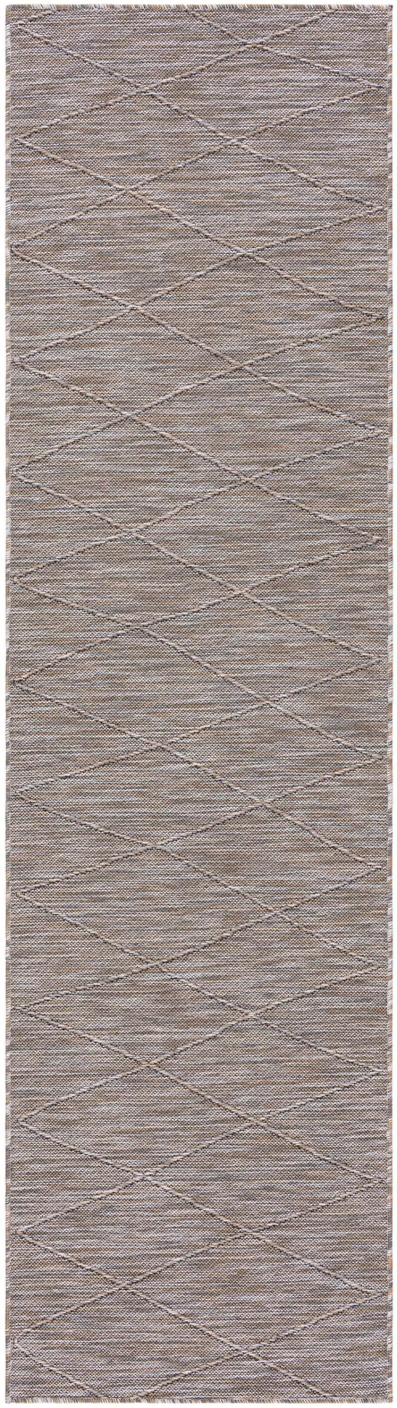 Grey / Mocha Modern Area Rug Runner