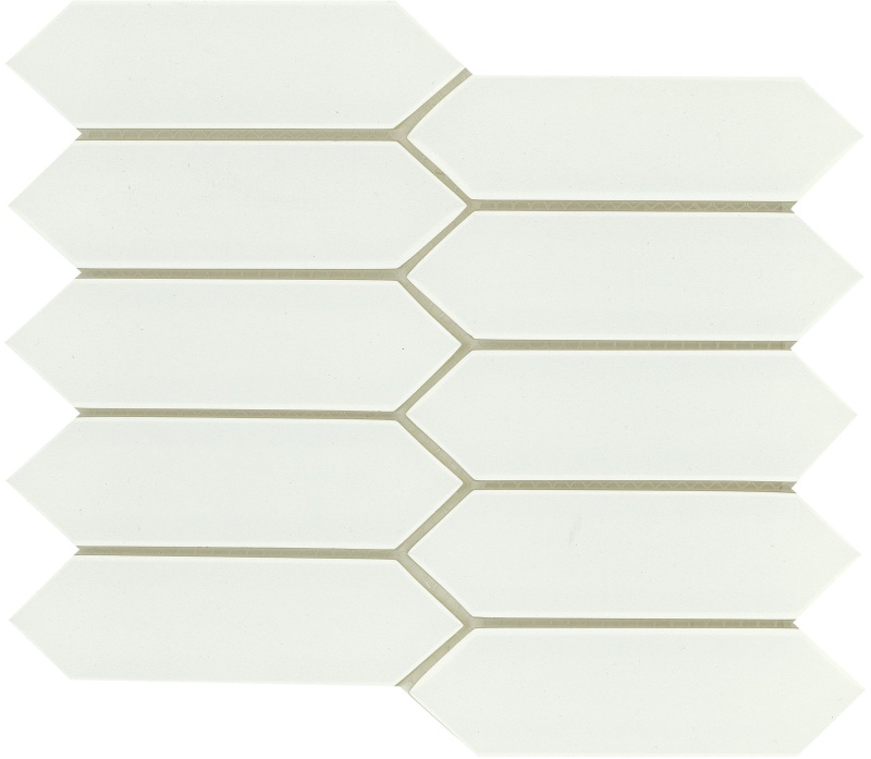 Concept White Glass Mosaic - Picket Fence - Semi Gloss