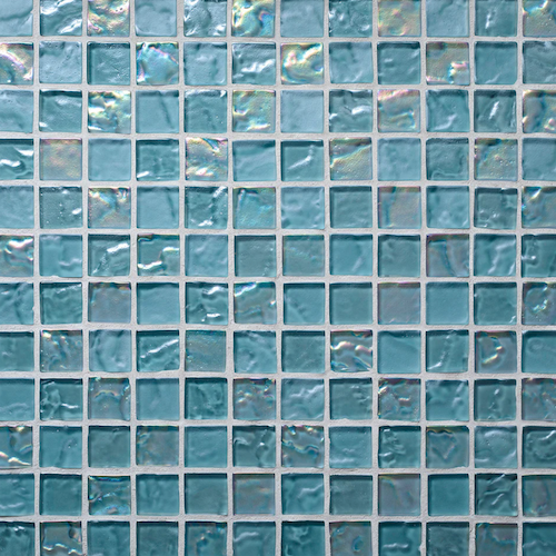 Lava Hazy Wave Glass Mosaic - 1" X 1" Straight Set - Lava