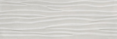 Titan White Wave Ceramic Tile - Glossy - 12" x 36"