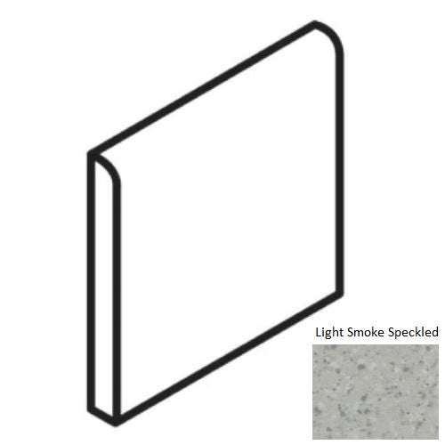 Unglazed Mosaics Light Smoke Speckled Porcelain Floor & Wall Trim - 1" X 1" Bullnose