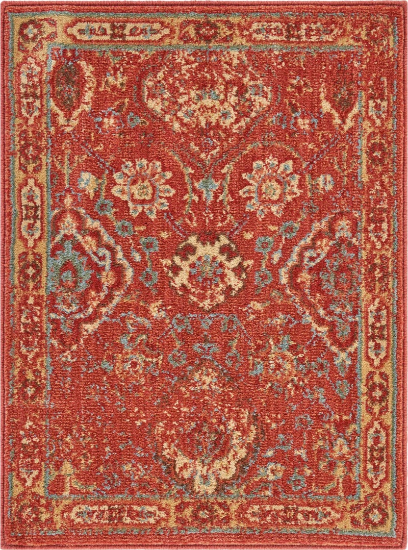 Somerset Brick Synthetic Fibers Bohemian Area Rug – 2 ft x 3 ft