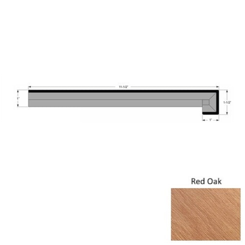 Vinland Red Oak Hardwood Moulding / Trim - 11 1/2" X 48" Square Stair Tread - Urethane