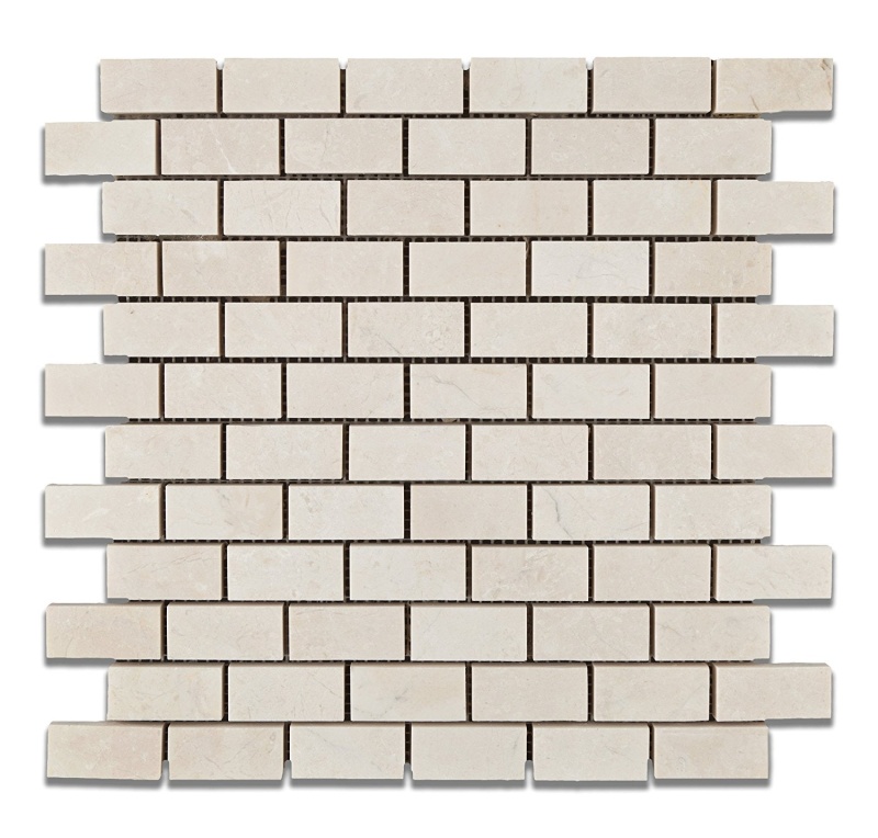 White Pearl Marble Mosaic - 1" X 2" Brick