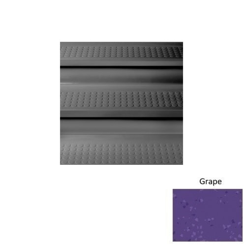 Symmetry 96 Grape Vantage With Riser Rubber (Sq) With Galley Red Abrasive Strip Stair Tread With Dupont Kevlar - Textured