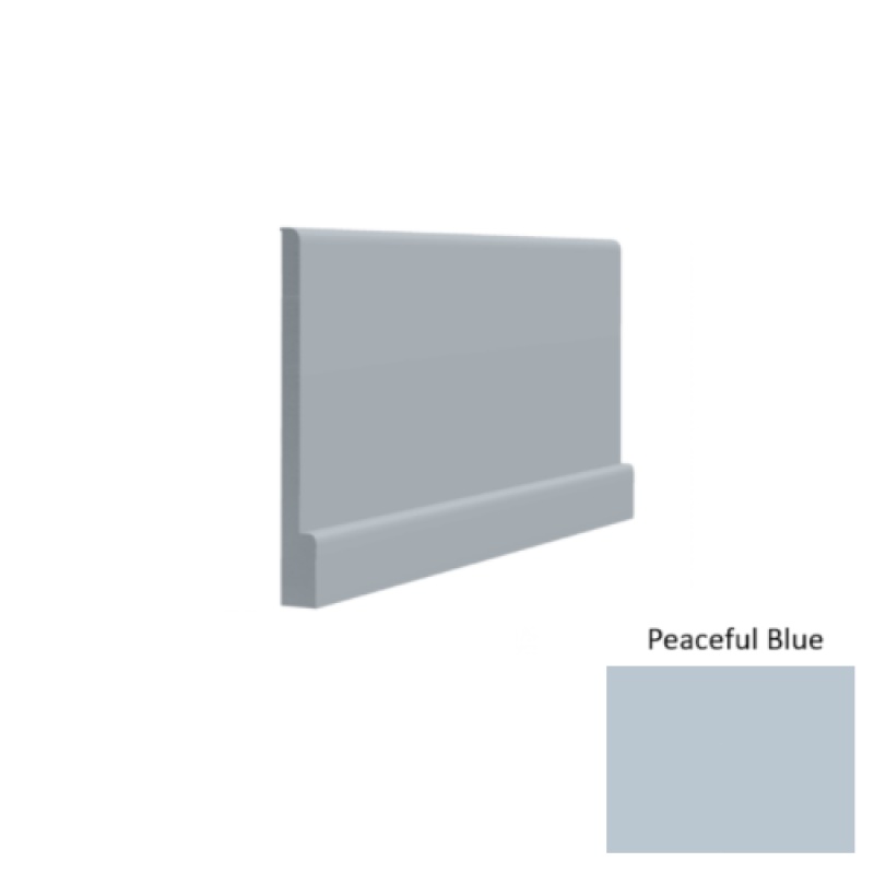 Contours #05 Simplicity Bold Peaceful Blue Rubber Profiled Wall Base - Satin - 4 1/2" X 8 Ft