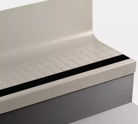 Johnsonite Bone White Raised Square Rubber Stair Tread with Riser