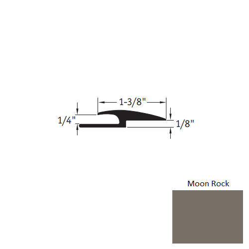 Johnsonite Moon Rock Vinyl Moulding / Trim - 1 3/8" X 12 Ft (144") X 1/4" - 1/8" Adaptor - Adaptor