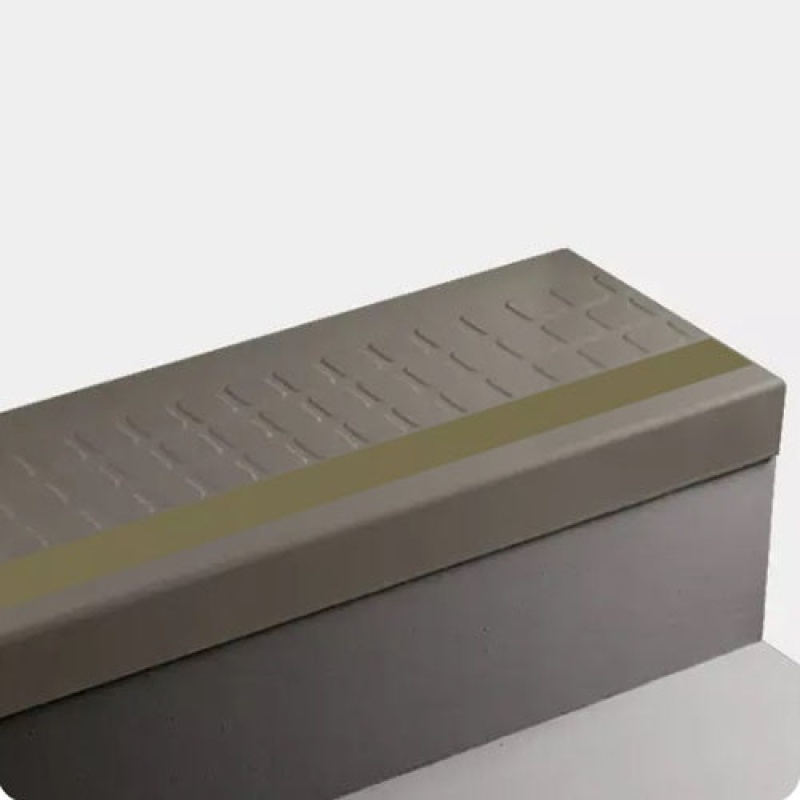 Raised Square Rubber Stair Tread with 49 Beige Insert