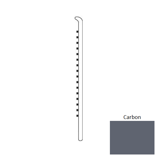 Carbon Rubber Moulding / Trim 6" Straight Wall Base