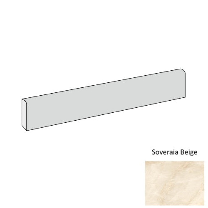 Marmi Lux Soveraia Beige Porcelain Floor Trim 3" x 24" Bullnose