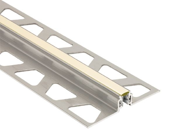 Dilex Akws Pvc And Movement Joint Plastic Metal Tile Edging Trim - Aluminum With Sand Pebble Insert