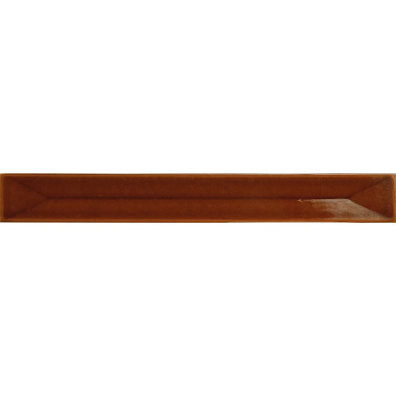 Flatiron Deco Caramel Ceramic Tile - Glossy - 2" X 16"