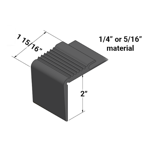 Black Vinyl Recessed Stair Nose 1 15/16" x 12 Ft