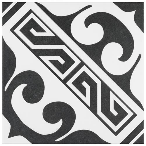 Majestic Black Porcelain Tile - Glossy - 9 3/4" X 9 3/4"