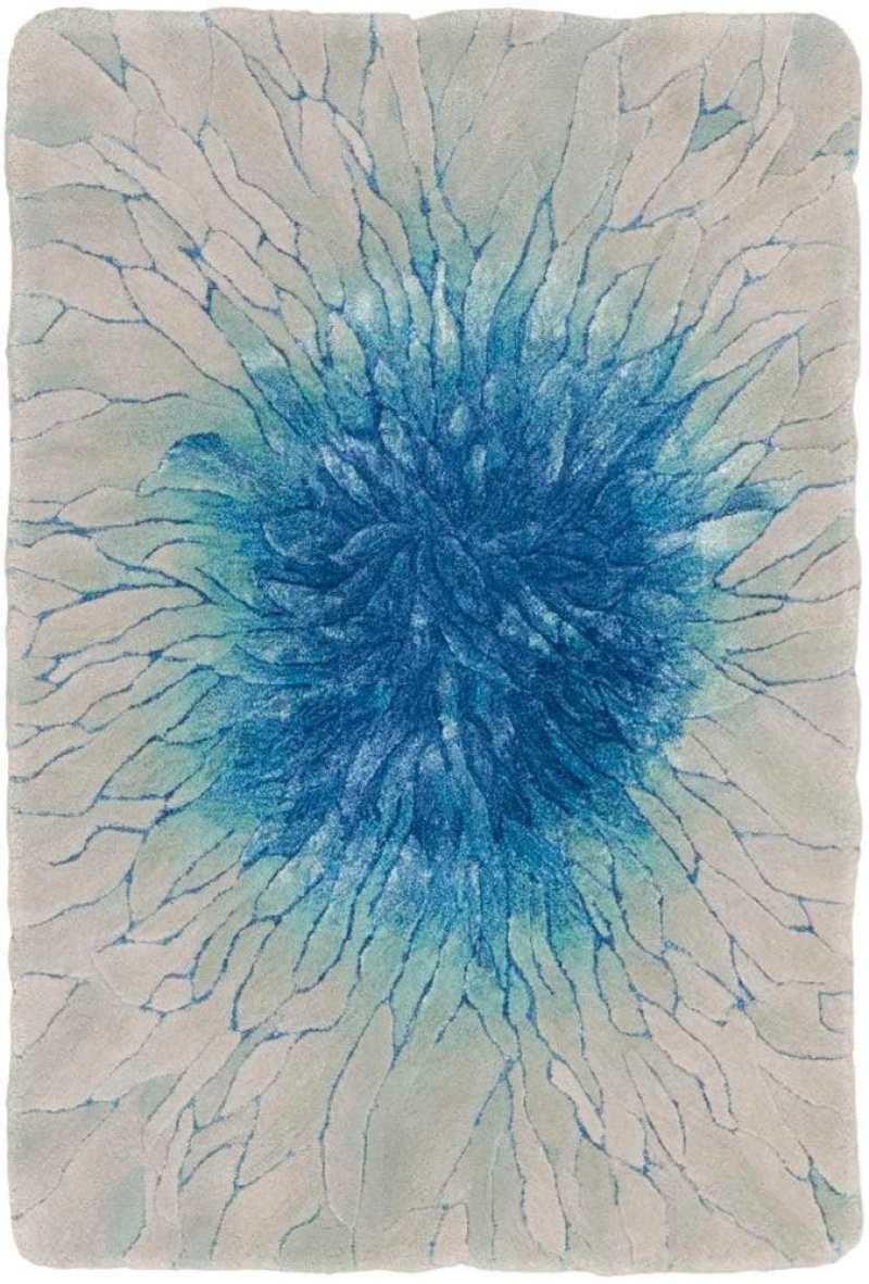 Prismatic Blue Prs39 Wool Blend Contemporary Area Rug - 4 Ft X 6 Ft - Blue