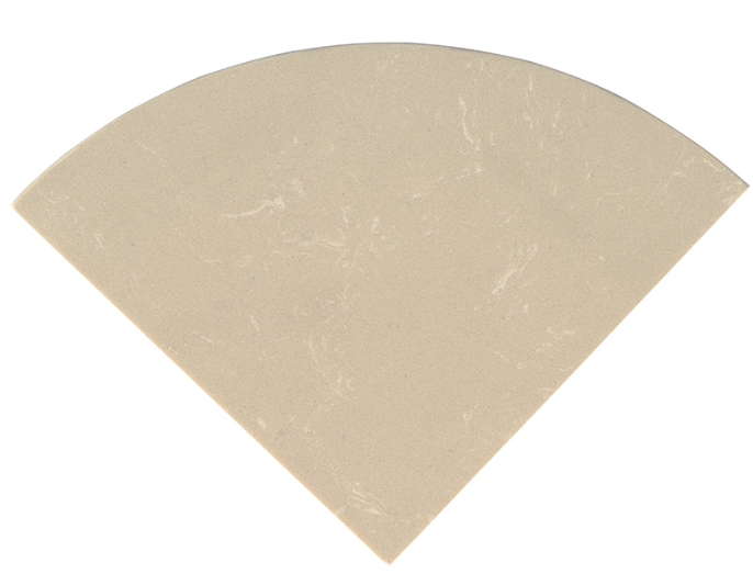 Engineered Beige Marble Corner Shelf - 9" Radius - Polished