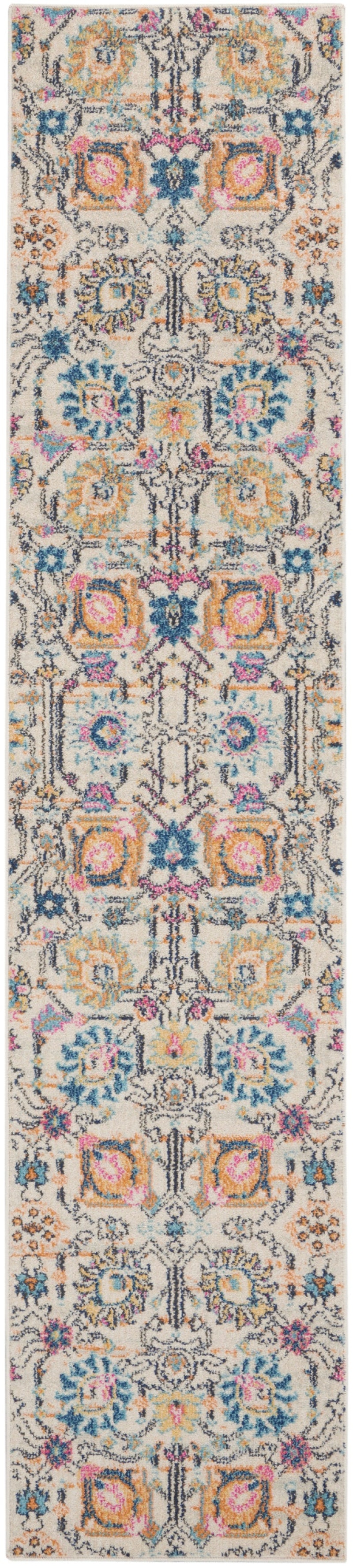 Passion Psn01 Ivory / Multi Polypropylene Bohemian Area Rug - 10 Ft Runner