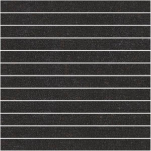 Brush Stroke Ebony Stroke Porcelain Mosaic - 1" X 2" Lines - Honed