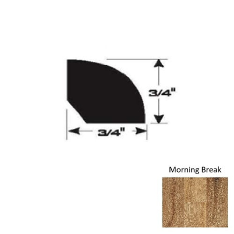 Morning Break Hardwood Moulding / Trim - 90" Quarter Round - Ultra Low Gloss Urethane