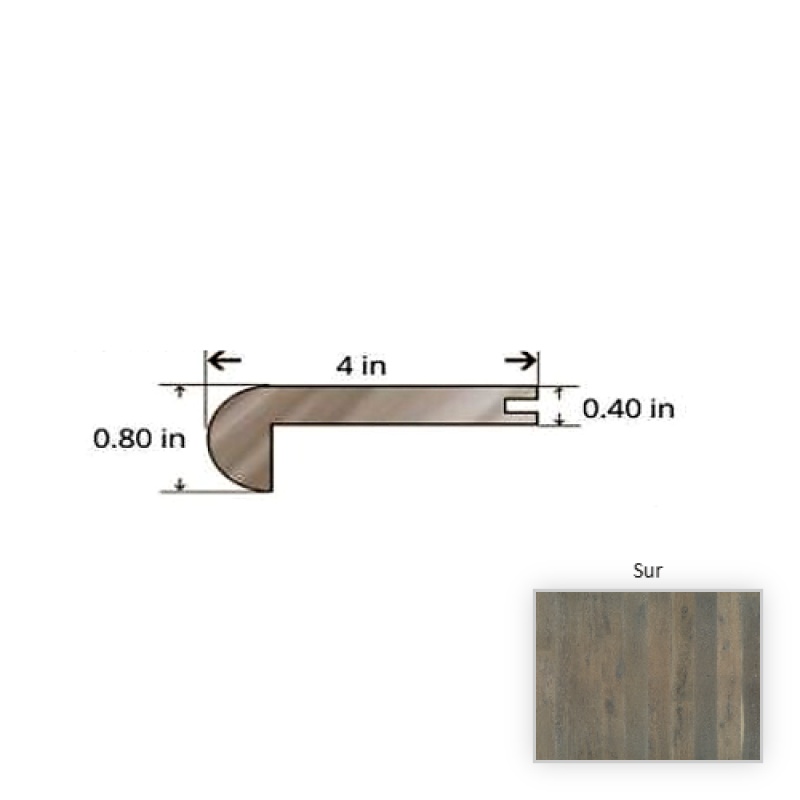 Oak Big Sur Hardwood Moulding / Trim - 84.25" Stair Nose - Nu Oil