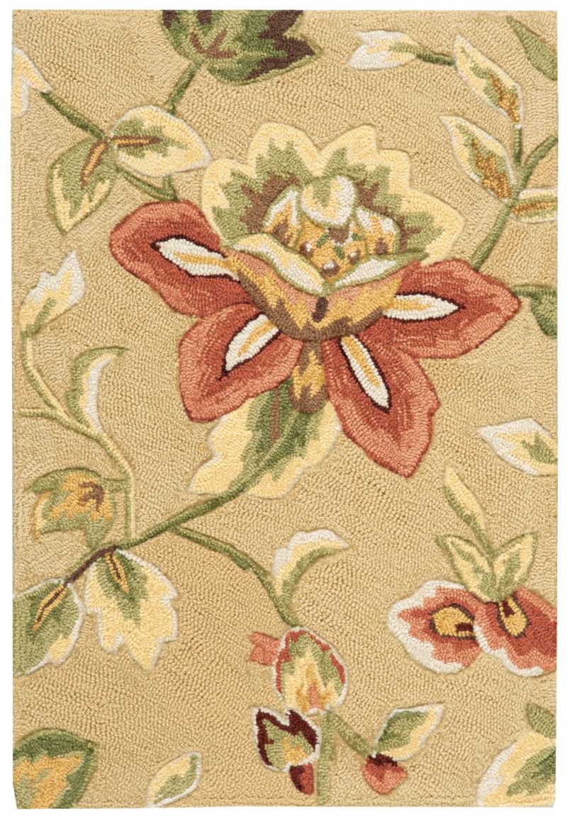 Fantasy Fa11 Beige Polyester Contemporary Area Rug - 2 Ft X 3 Ft