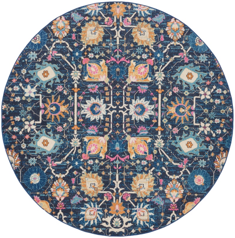 Passion Psn01 Navy Polypropylene Bohemian Area Rug