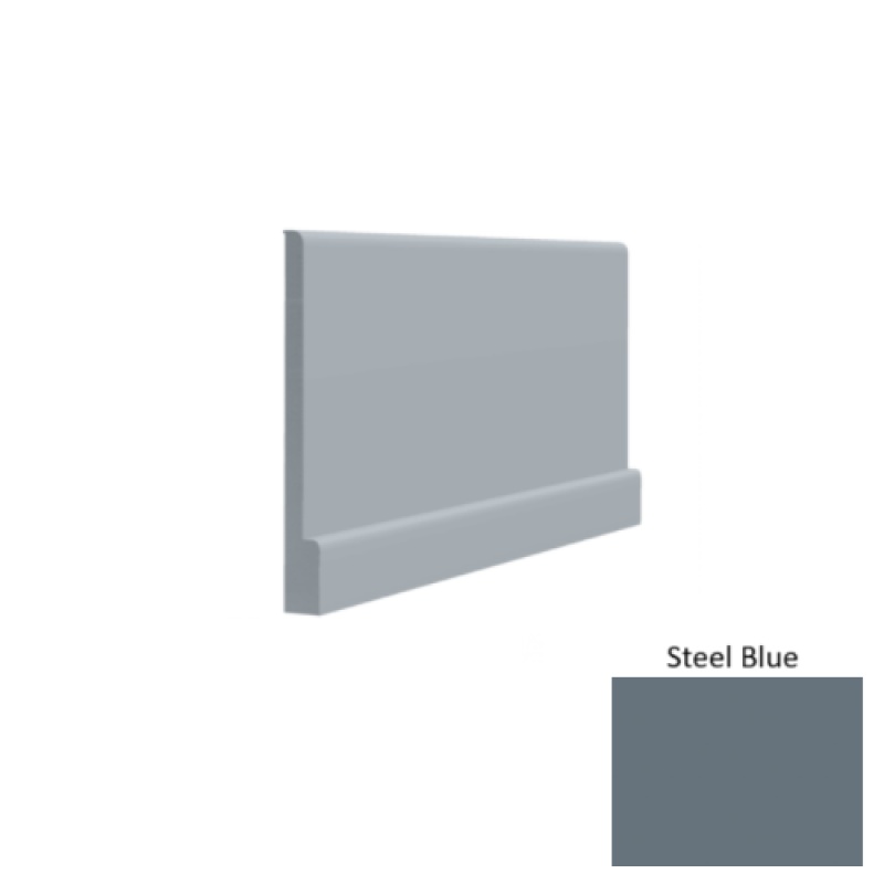 Contours #05 Simplicity Bold Steel Blue Rubber Profiled Wall Base - Satin - 4 1/2" X 8 Ft