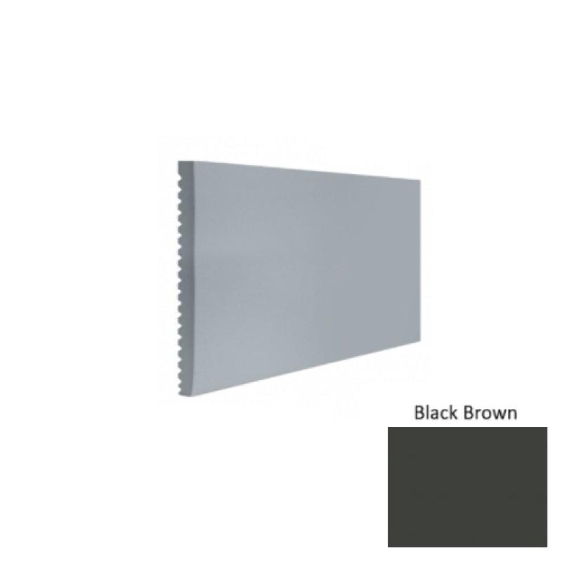 Contours #60 Candid Black Brown Rubber Profiled Wall Base - Satin
