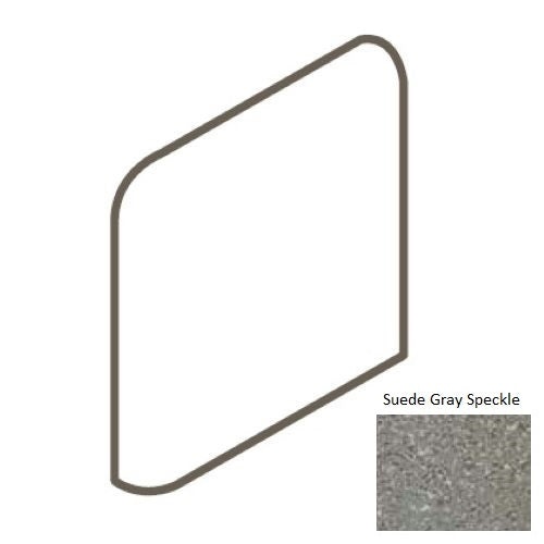 Keystones Unglazed Mosaic Suede Gray Speckle Porcelain Floor & Wall Trim - 2" X 2" Bullnose Outcorner - Matte