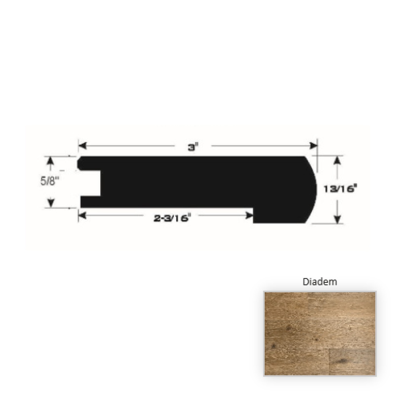 Regalia European Oak Diadem Hardwood Moulding / Trim - 90" Flush Stair Nose - Wire Brushed & Uv Cured Urethane