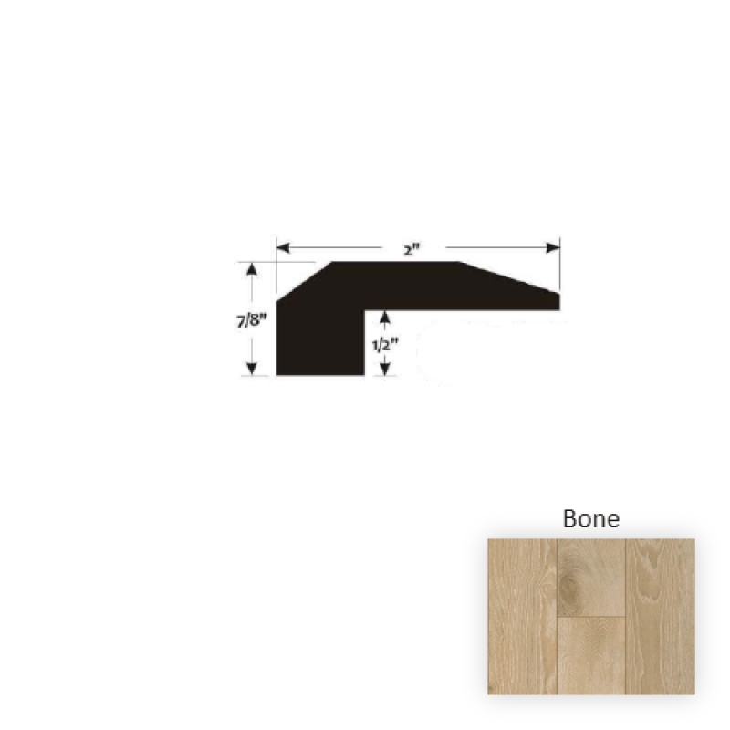 Premier Bone Hardwood Moulding / Trim - 2" X 90" Threshold - Wire Brushed