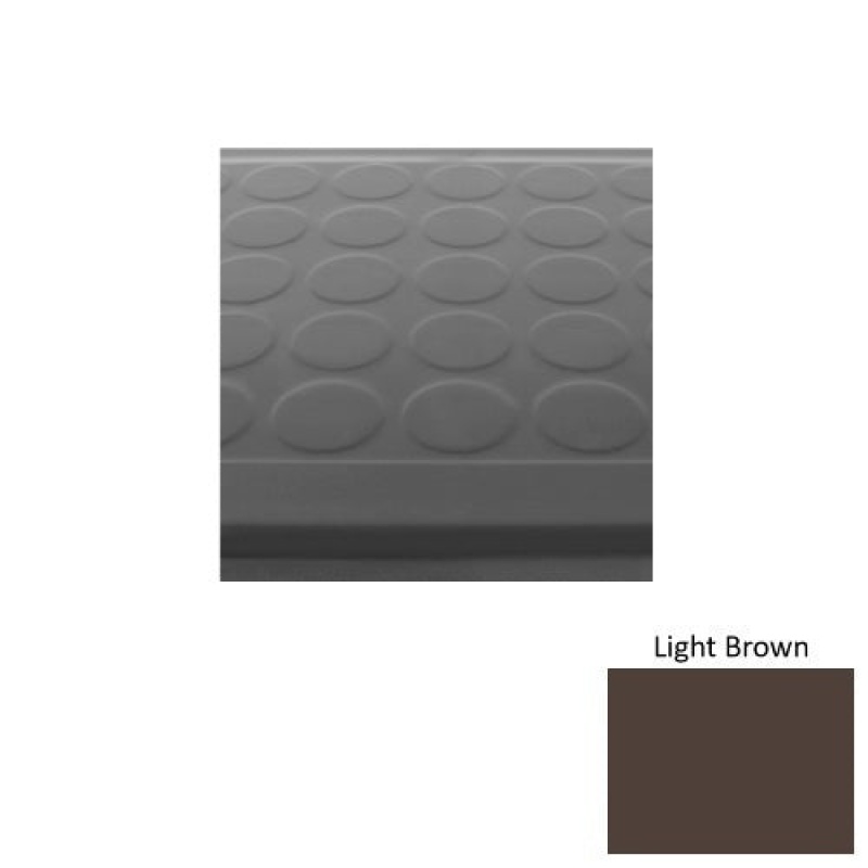 Solid 92 Light Brown Low Profile Raised Circular Rubber (Sq) With Black Abrasive Strip Stair Tread - Textured