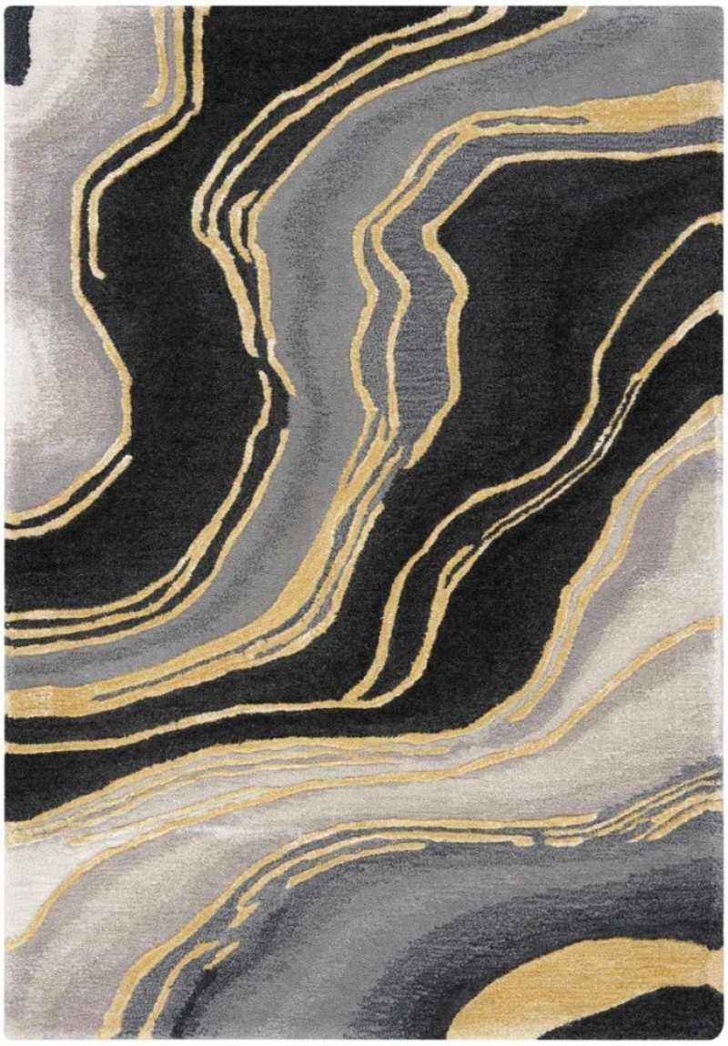 Prismatic Charcoal Grey Prs31 Wool Blend Contemporary Area Rug - 12 Ft X 15 Ft - Charcoal Grey