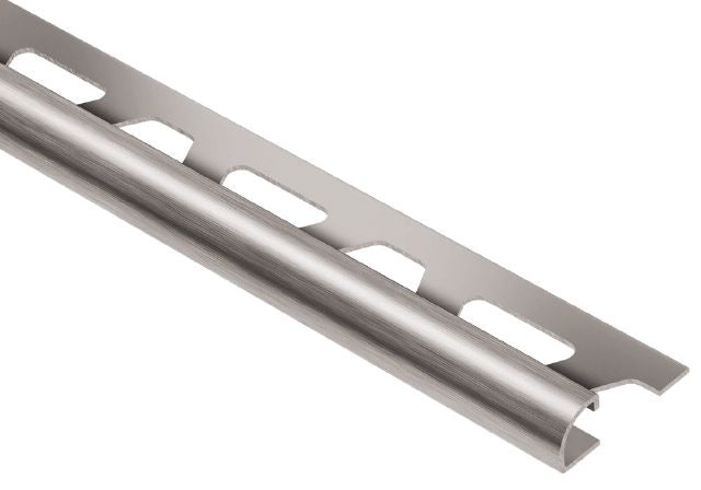 Rondec Bullnose Metal Tile Edging Trim - Brushed Stainless Steel