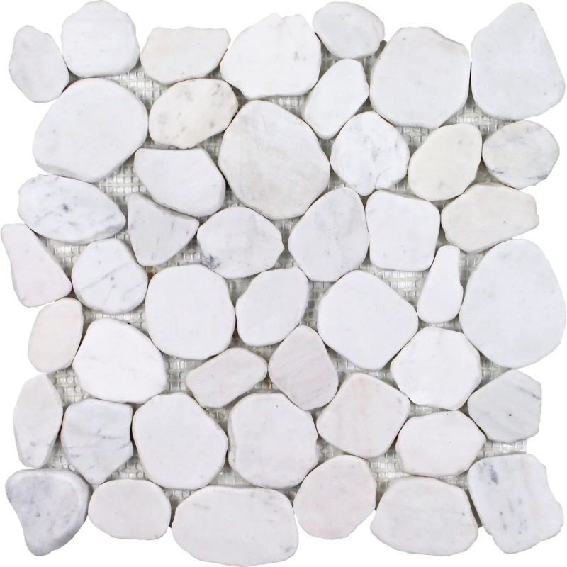 Beachstones White Natural Stone Mosaic - Pebble - Matte