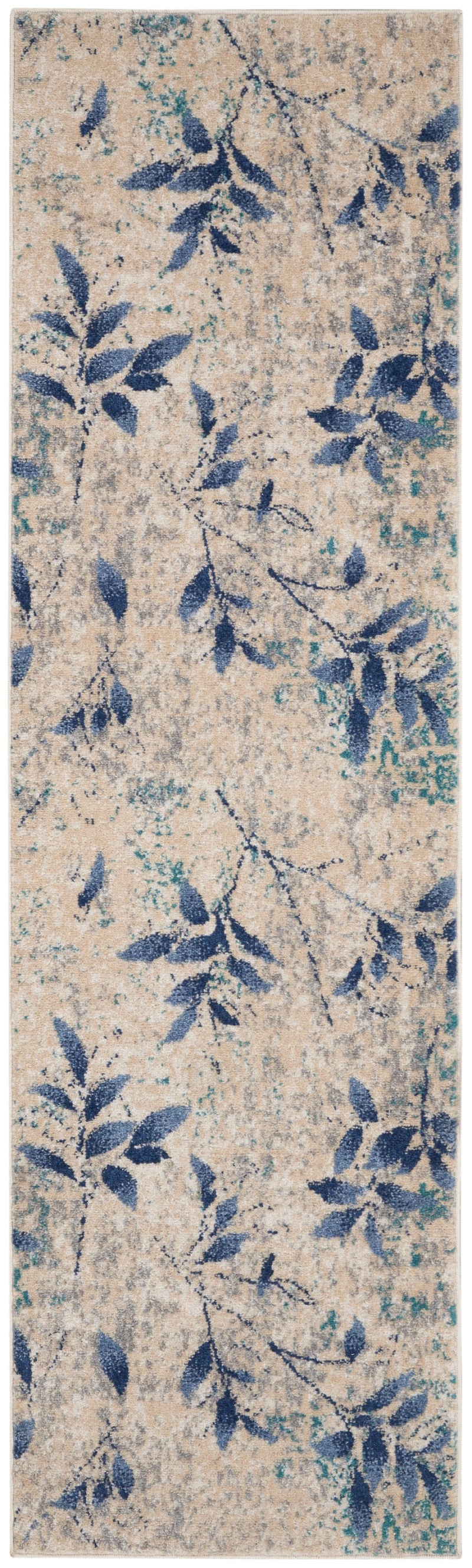 River Flow Beige / Navy Farmhouse Area Rug Runner