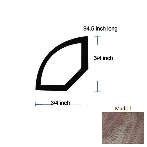 European Madrid Luxury Vinyl Moulding / Trim - 94.5" Quarter Round - Embossed