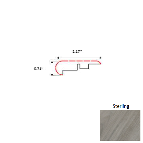 Aquaproof Sterling Laminate Wood Moulding / Trim - 94.5" Stair Nose - Embossed
