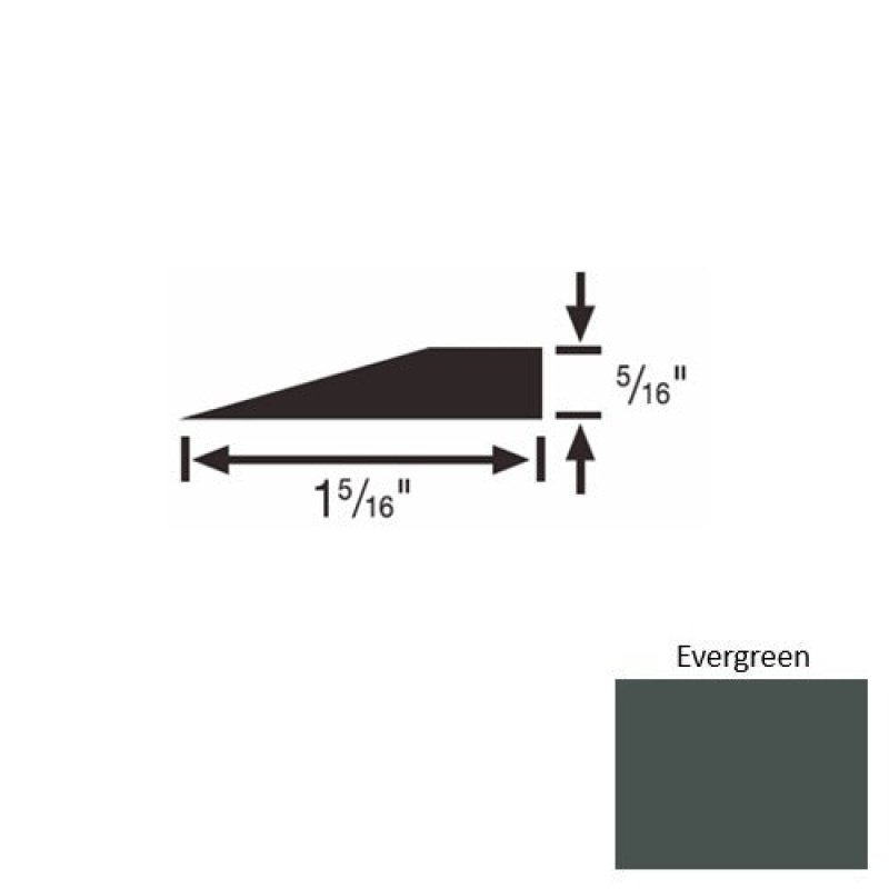 Solid 25 Evergreen Rubber Reducer Strip