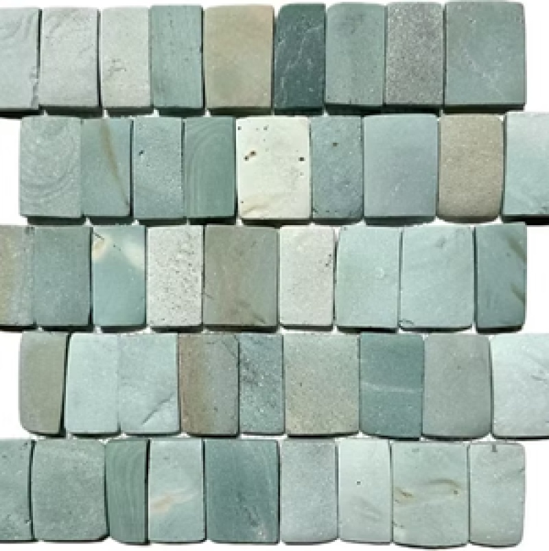 3D Green Marble Mosaic - 12" X 12" - Tumbled