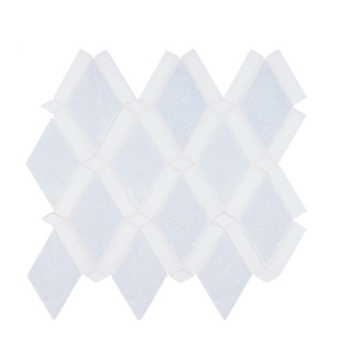 Metropolitan Blue Celeste With White Dot Deco Blend Marble Mosaic - Diamond - Honed