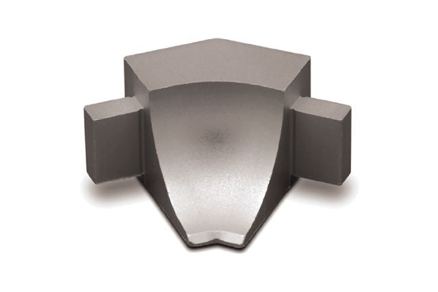 Dilex Ahka 135 Degree Inside Corner Metal Tile Edging Trim - Satin Nickel Anodized Aluminum - 9/16" X 1"