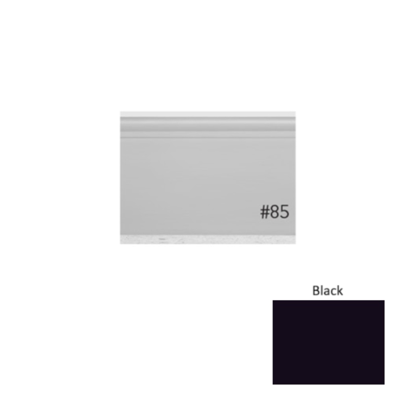 Pinnacle Plus #85 Fashion Black Rubber Coil Wall Base - 4 1/4" X 60 Ft