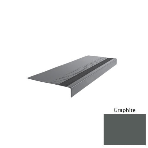 Flextones Graphite Type 585 With Flush Ribbed / Smooth Insert Distinct Designs Rubber - 12" X 72" Stair Tread - Rbt Radial High Profile Design