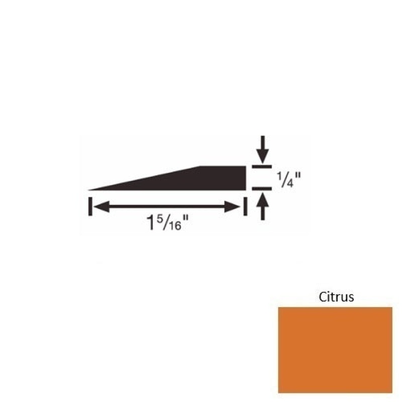 Solid 24 Citrus Rubber Reducer Strip - 1 5/16" X 9 Ft (108") X 1/4"