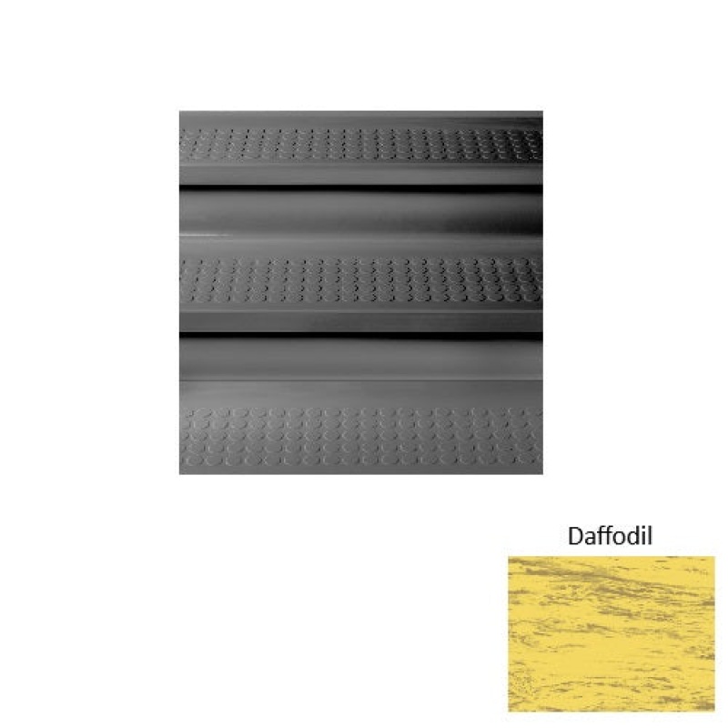 Marbleized 96 Daffodil Vantage Raised Circular Rubber (Sq) Stair Tread With Riser - Textured